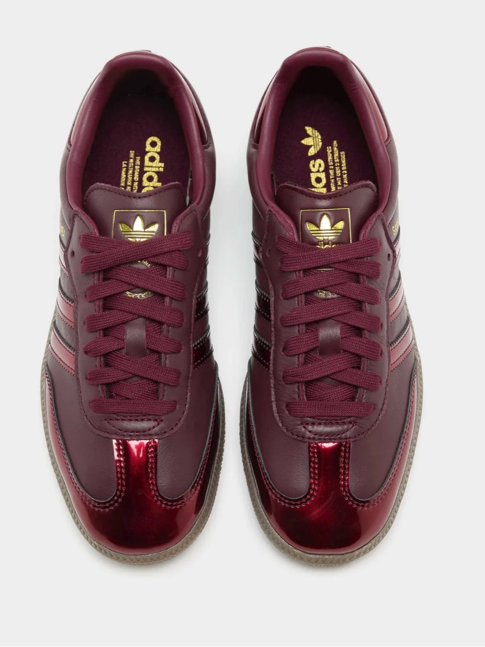 adidas Samba OG Maroon / Metallic / Gold - Picture 7 of 10